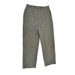 Vintage 80s Corey Lynn Gray Speckled Tweed Wool Blend High Waist Pants Sz 10
